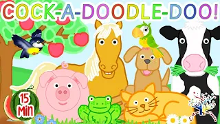 The Animal Sounds Song Cock - A - Doodle - Doo + More Nursery Rhymes & Kids Songs || EduFam