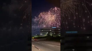 Huge Firework Over Interstate 5. Disneyland, Anaheim, CA.