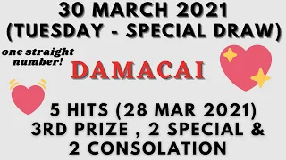 Foddy Nujum Prediction for DaMaCai - 30 March 2021 (Tuesday Special Draw)