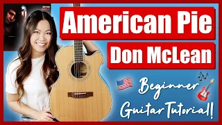 American Pie Don McLean Beginner Guitar Tutorial EASY Lesson | Chords, Strumming & Play-Along! 🎸