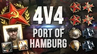 MORE NOOB CHAOS [4v4] [SOV] [Port of Hamburg] — Full Match of CoH2