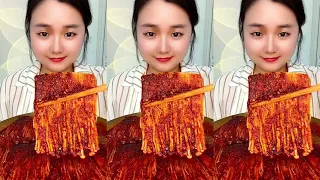 Asmr Mukbang, This Show Eating Enoki Mushroom With Chilli Spicy Eating Challenge Food Yummy Yummy.