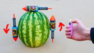 EXPERIMENT: XXL ROCKETS VS WATERMELON