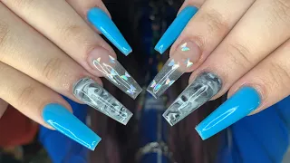 Acrylic Nails Tutorial Marble With Butterfly