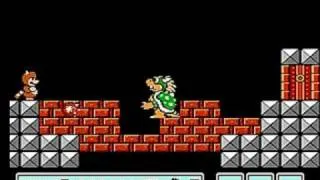 Super Mario Bros. 3 - Bowser Koopa beaten with Tanooki Suit