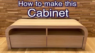 Japanese woodworking projects // How to make TV cabinet rounded edges // ASMR // No music,No talking