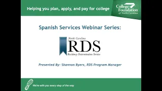 CFNC: Webinar - Residency Determination Service (RDS) with Shannon Byers (2019)