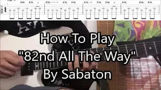 How To Play "82nd All The Way" By Sabaton (Riff Lesson With TABS!)