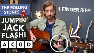 Play JUMPIN' JACK FLASH by The Rolling Stones - EASY Chords + 1 FINGER RIFF!