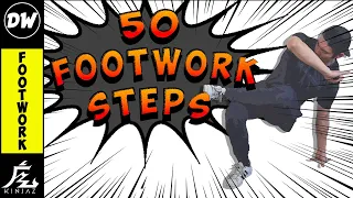 How To Breakdance | 50 Breakdance Footwork Steps and Variations Under 5 Minutes  | Basic Breakdance