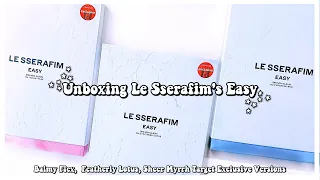 Unboxing Le Sserafim's Easy (Target Exclusive) ✰ Balmy Flex,  Featherly Lotus, Sheer Myrrh Versions
