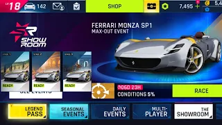 Asphalt 9 '✨ ShowRoom ✨ Ferrari Monza SP1 (Max-out Event)' Stage 1 to Stage 3