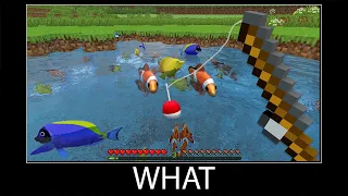 Minecraft wait what meme part 155 realistic minecraft fish