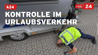 Polizeikontrolle auf der A24: Wohnmobile auf der Waage