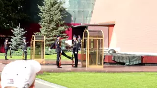 Russia, Moscow, Red Square. Changing of the guard of honor at the eternal flame