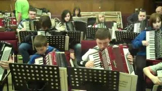 The Jimmy Blair accordion Orchestra's first rehearsal of Ron Bennett's Reel..