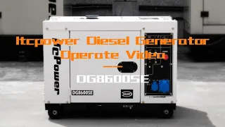 ITCPOWER Diesel Generator Operate Video