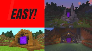 Minecraft | How to build 3 Easy Nether portal designs