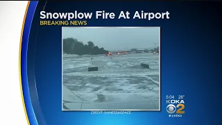 Snow Plow Catches Fire At Pittsburgh International Airport