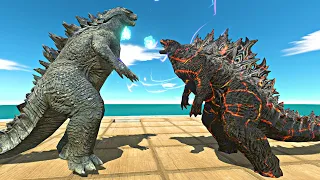 Volcanic War Godzilla Team vs Volcano Itself - Animal Revolt Battle Simulator