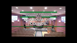 Monrovia City Council | March 15, 2022 | Regular Meeting