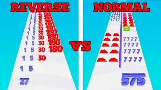 Number Master: Run and Merge || Reverse Gameplay vs Normal Gameplay