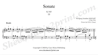 Mozart : Sonata K 545 (3/3 : Rondo) -- Urtext