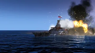 Ukrainian M142 HIMARS High Precision System Blow Up Russia's Biggest Missile Warship - Arma 3