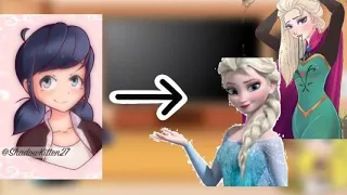 MLB react to Marinette as Elsa||Gacha||Miraculous ladybug||Frozen||