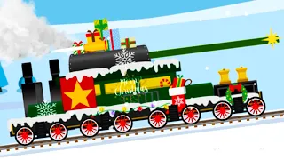 Гонки на Рождественском Танке и Черном Поезде #3 Локомотив Labo Christmas Train на Машинки Кида