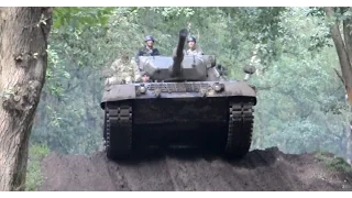 Leopard tanks driving in the wood - Tanks in Town