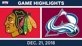 NHL Highlights | Blackhawks vs. Avalanche - Dec 21, 2018