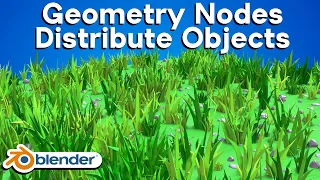 Distribute Objects on a Plane - Geometry Nodes Tutorial (Blender)