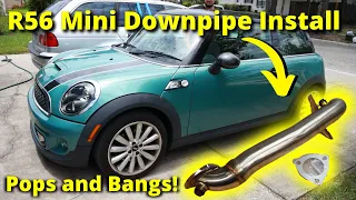 BEST R56 Mini Cooper EXHAUST Mod? How To: Install a DOWNPIPE!