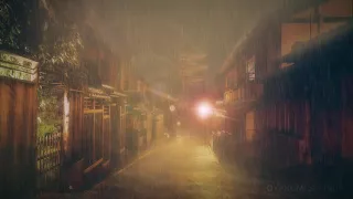 Relaxing Heavy Rain Sounds in Kyoto, JAPAN - 8 Hours