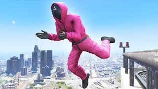 GTA 5 SQUID GAME GUARD Ragdolls Jumps/Fails (Euphoria Physics) #40