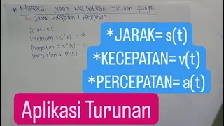 Aplikasi Turunan ||jarak,kecepatan,percepatan|| dalam kehidupan sehari-hari