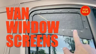 Ventilation. Pet safety. Security. No bugs!  VAN WINDOW SCREENS for Promaster, Transit, Sprinter