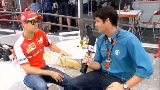Sebastian Vettel falando em português