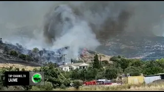 Top Channel/Pranë urës së Patrës! Zjarri jashtë kontrollit në Nafpakto të Greqisë, rrezikon banesat