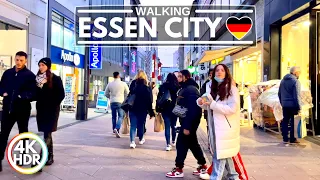 Essen, Germany 🇩🇪 Evening Walk in Shopping City - February 2022 - 4K-HDR 60FPS Walking Tour