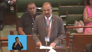 Member of Parliament Hon. Dr. Salik Govind delivers his ministerial statement