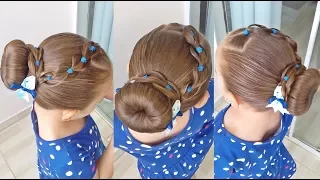 Easy Hairstyle for Girls with Fake Braids and bun