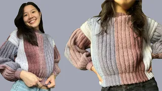Crocheting a ribbed sweater