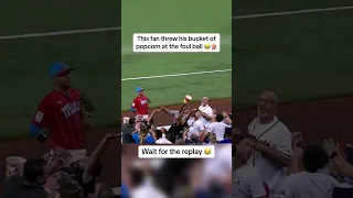 Instant regret🤣 (via @MLB) #15sof #baseball #mlb #popcorn #braves #fans