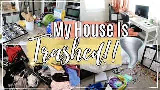 MESSY HOUSE TRANSFORMATION :: COMPLETE DISASTER CLEAN WITH ME 2019 :: ALL DAY CLEANING MOTIVATION