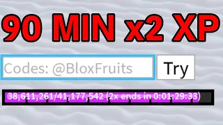 NEW SECRET CODE give 90 minute x2 xp boost.. (Blox Fruits)