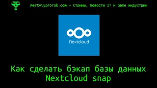 Как сделать бэкап базы данных Nextcloud snap