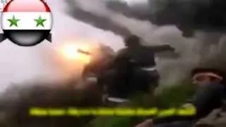 Direct Tank shell hits and destroys FSA terrorists