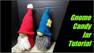 12 Weeks of Crochet Christmas ~ Crochet Gnome Candy Jar